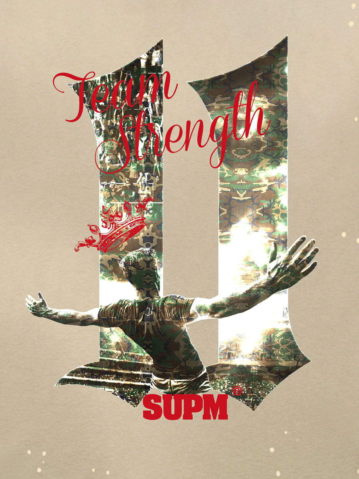 Washed Distressed "Team Strength 11" Graphic T-Shirt - Image 9