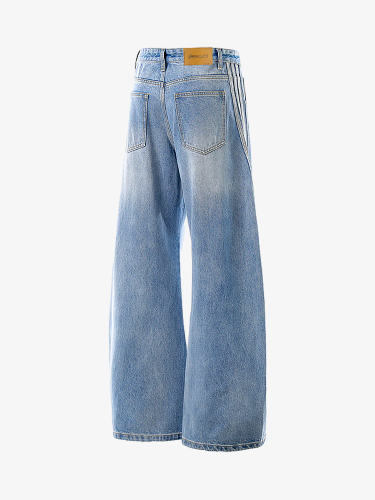 Washed Side Stripe Machete Jeans - Image 7